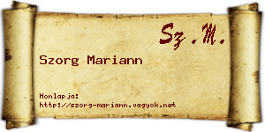 Szorg Mariann névjegykártya